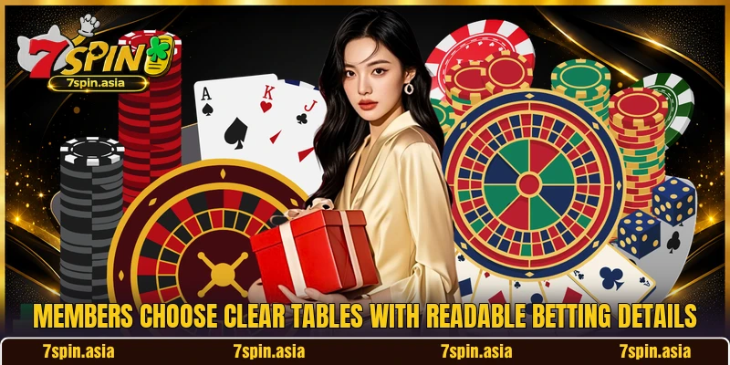 Members choose clear tables with readable betting details Members choose clear tables with readable betting details