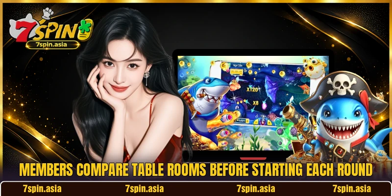 Members compare table rooms before starting each round