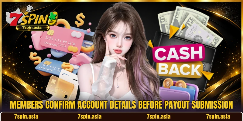 Members confirm account details before payout submission