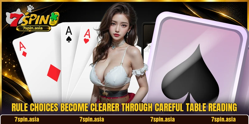 Rule choices become clearer through careful table reading Rule choices become clearer through careful table reading