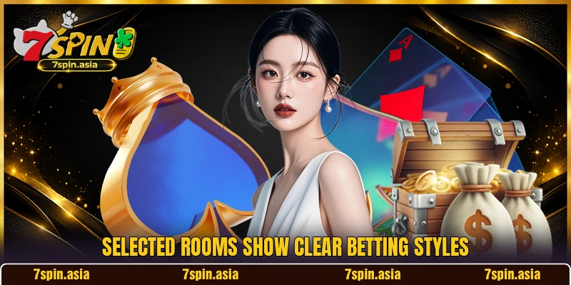 Selected rooms show clear betting styles Selected rooms show clear betting styles