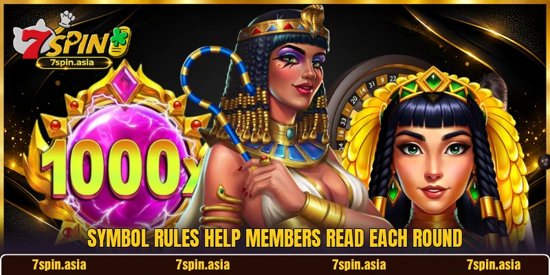 Symbol rules help members read each round Symbol rules help members read each round
