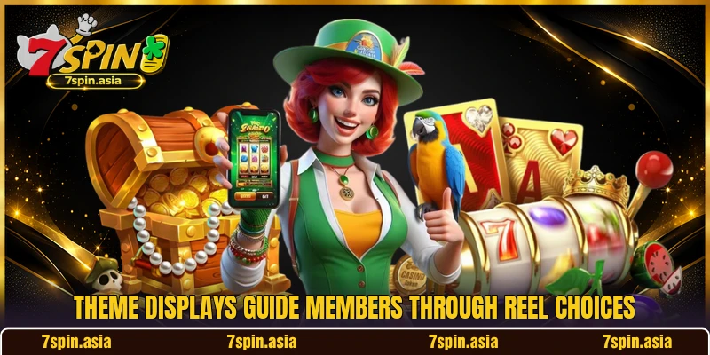 Theme displays guide members through reel choices Theme displays guide members through reel choices